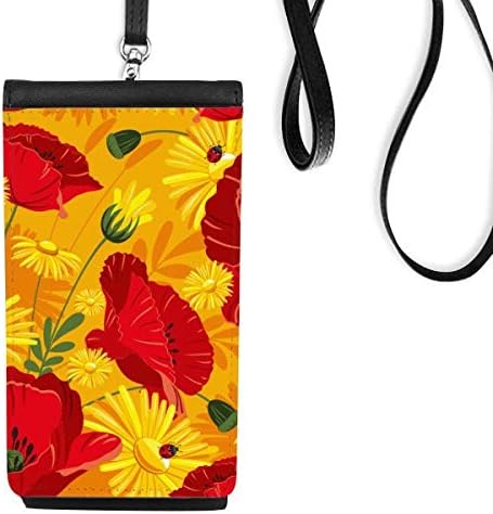 Platno cvijeće slikanje kukuruz telefon novčanik torbica viseći mobilni torbica crnog džepa