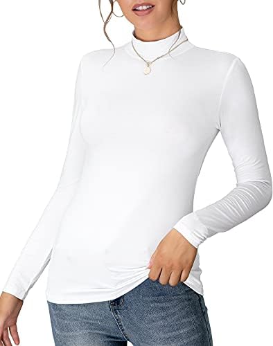 MANGDIUP ženski lažni vrat sa kornjačama Dugi rukav bez rukava pulover vrhovi Slim Fit osnovne lagane meke majice