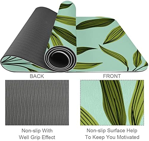 Siebzeh zelena ruka izvučena lista uzorak Premium debeli Yoga Mat Eco Friendly gumeni zdravlje & amp; fitnes non Slip Mat za sve vrste