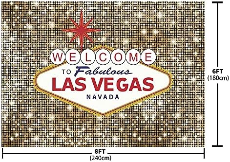 ABLIN 8x6ft kazino Tema Rođendanska zabava backdrop dekoracije Poker Dobro došli u Fabulous Las Vegas Gold pozadina kazino Noć Dress-up