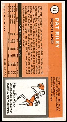 1970 FAPPS # 13 Pat Riley Trail Blazers VG / Ex Trail Blazers Kentucky