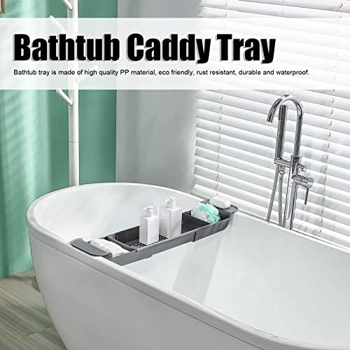 Chiciris Proširiva kade Caddy lay, multifunkcijski nosač organizatora za kupanje za rezerviranje ručnika za ruke