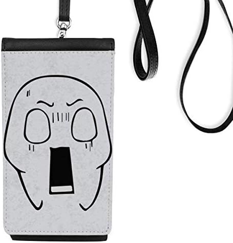 Veliki udar u usta crni sretni uzorak telefon novčanik torbica viseći mobilni torbica crnog džepa