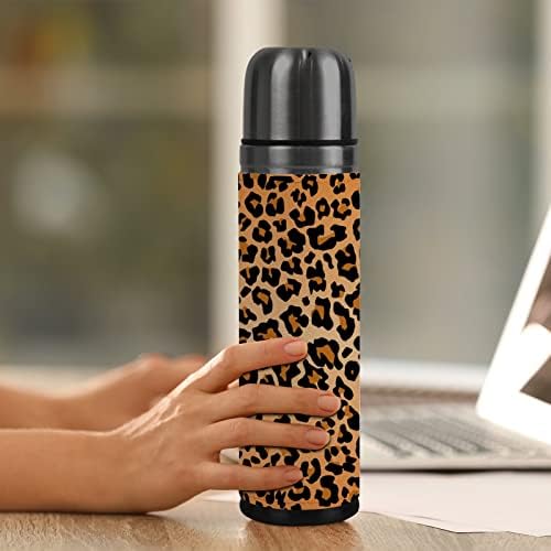 Vantaso životinjska leoparda tekstura pruga izolirana vakuumska tikvica Sportska kutija za boce za vodu 500ml 17 oz za žene muškarci