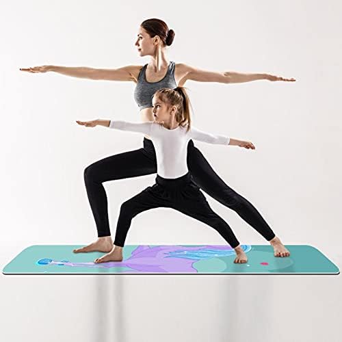 Prostirka za jogu plavi jednorog ekološka podloga za neklizajuće fitnes vježbe za Pilates i vježbe na podu