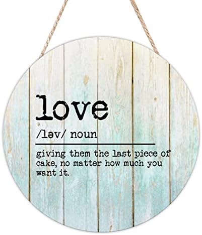 Cheyan Okrugli prednji protivični citati Love Wood Sign sa citatom za sobnu zidnu dekor Natural Wood spavaća soba Dnevna soba Viseći
