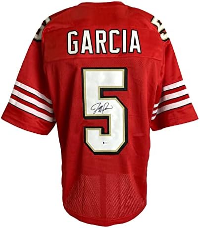 Jeff Garcia potpisao je Custom Fudbalski dres Crvenog pro-stila Bas