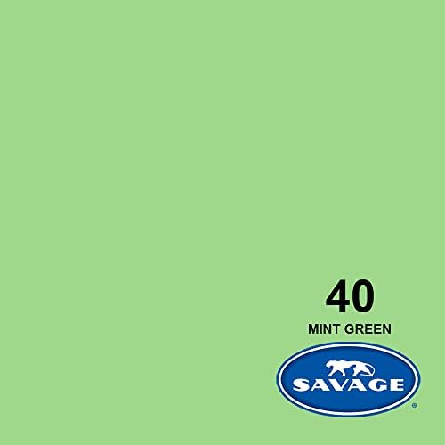 Divljačka bešavna pozadina za papirnu fotografiju - boja 40 Mint zelena, veličina 86 inča široka x 36 stopa duga, pozadina za YouTube
