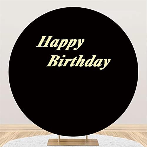 Dashan pozadina za Sretan rođendan Muška crna i Zlatna okrugla pozadina ukrasi za rođendanske zabave 7, 2x7, 2ft pozadina za fotografije
