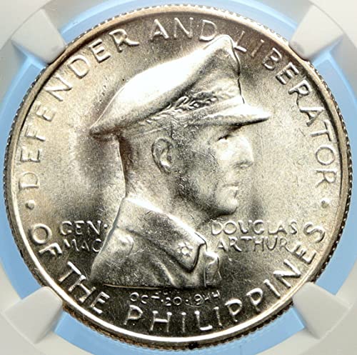 1947 pH 1947 S Filipini US WWII general Douglas Macart Peso MS 65 NGC
