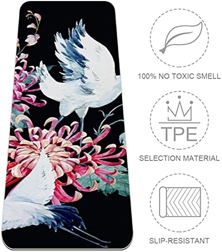 Siebzeh Crane Chrysanthemum Premium Thick Yoga Mat Eco Friendly Rubber Health & amp; fitnes Non Slip Mat za sve vrste vježbe joge