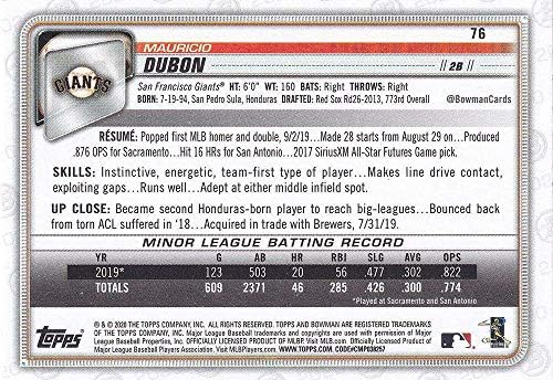 2020 Bowman 76 Mauricio Dubon San Francisco Giants MLB bejzbol kartica Nm-MT