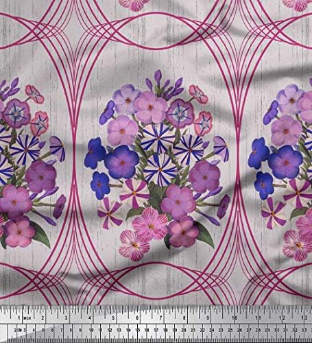 Soimoi Georgette viskoza tkanina geometrijski & amp; cvijet umjetnički štampane tkanine 1 dvorište 42 inčni širok