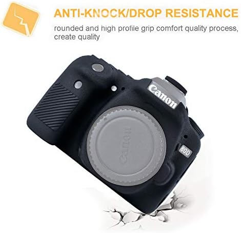 Stseetop Canon 80D futrola, profesionalni poklopac kućišta kamere od silikonske gume odvojiva zaštitna futrola za cijelo tijelo otporna