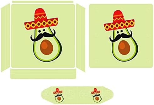 Meksički avokado sa Sombrero slatkom naljepnicom zaštitnik kože Slim Cover za PS-4 Slim / PS-4 Pro Console & 2 kontroler