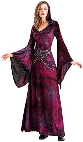 Narhbrg Žene s kapuljačom s kapuljačom s kapuljačom HOLDeween vještica kostim srednjovjekovna renesansna haljina ogrtač Robe Retro