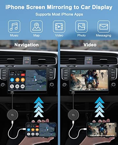 Adapter za zrcaljenje automobila uwecan za iPhone, karplay do adaptera za zrcalo automobila za tvornički žičani jabučni karpla, utikač