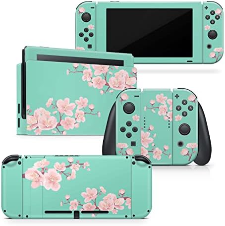 Ljepljiv dizajn Sakura Flowers koža kompatibilna sa Nintendo Switch Skin-Premium Vinyl 3M trešnje Nintendo Switch Stickers Set - Switch Skin za konzolu, dok, Joy Con-Decal Full Wrap