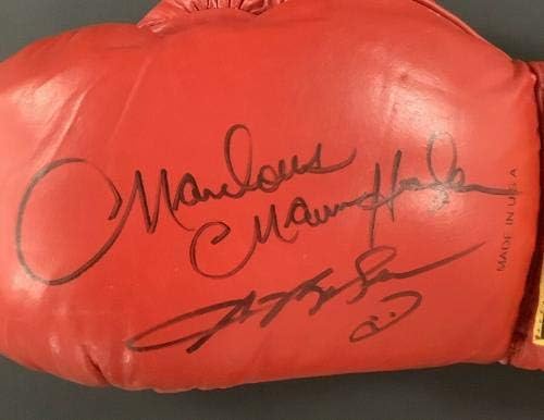 Marvin Hagler potpisao bokserske rukavice Everlast autogram W Sugar Ray Leonard HOF JSA-rukavice za boks sa autogramom