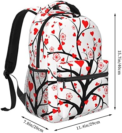 Koolr Love Heart Tree Ispis Lagani ruksak Muškarci Žene Klasični ruksak za laptop za laptop za posao, putovanja, fitness