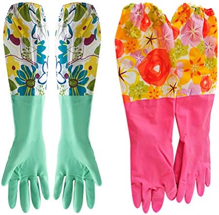 PartyKindom 2 para vodootporne neklizajuće kuhinjske rukavice elastične produžene rukavice za štampanje cvijeća za domaćinstvo rukavice
