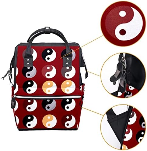 Guerotkr putnički ruksak, ruksak pelena, ruksak pelena, crveni tračevi yin yang