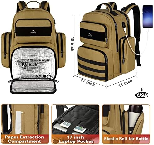 Putnički ruksak za muškarce, proširiv ruksak za laptop sa USB punjenjem, velikim anti krađom poslovnom računarom, ručak za ručak za